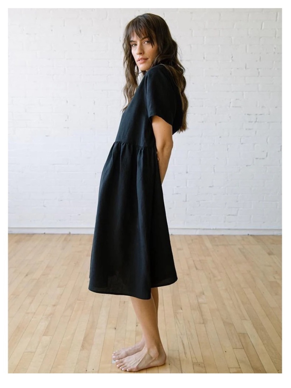 Tradlands Nico Dress - XS (original very oversized XXS) dyed w RIT Back to Black - Picture 3 of 16